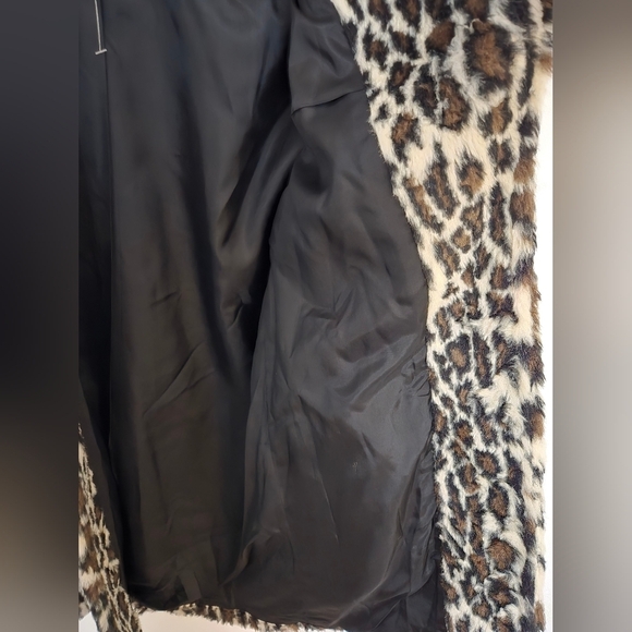 HELENE London women's leopard print faux fur coat | size xs - Picture 5 of 7